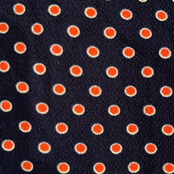 Navy background with tangerine polka dots!! - Picture 2 of 3